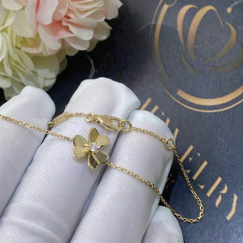 [Liorra]FRIVOLE GOLD FLOWER PINK MALACHITE BRACELET