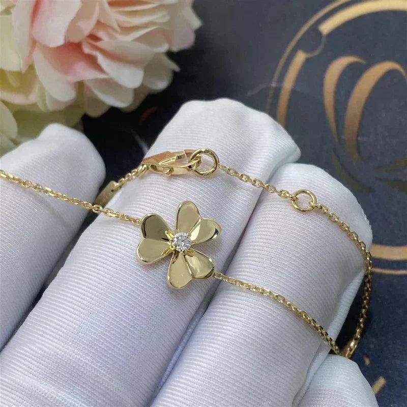 [Liorra]FRIVOLE GOLD FLOWER PINK MALACHITE BRACELET