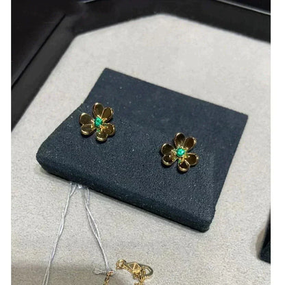 [Liorra]FRIVOLE  FLOWER MALACHITE EARRINGS