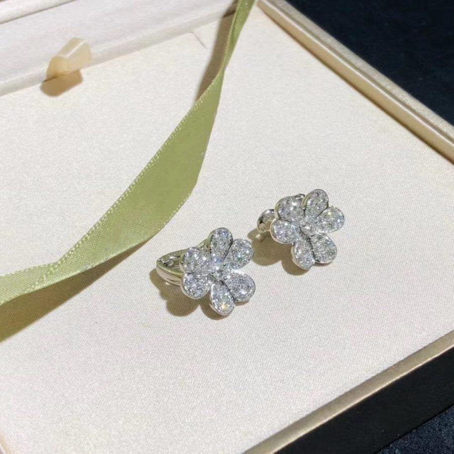 [Liorra]FRIVOLE SILVER FLOWER DIAMOND EARRINGS