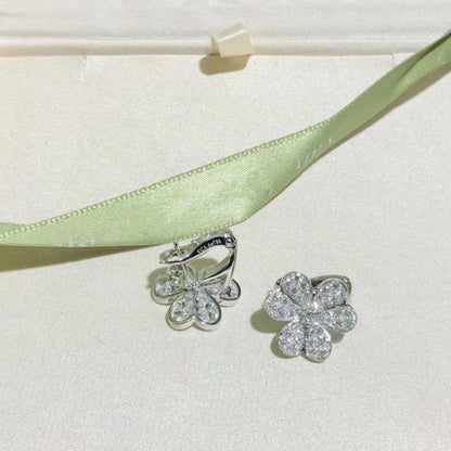 [Liorra]FRIVOLE SILVER FLOWER DIAMOND EARRINGS