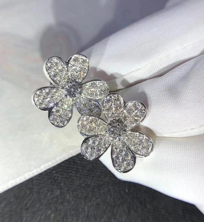 [Liorra]FRIVOLE SILVER FLOWER DIAMOND EARRINGS