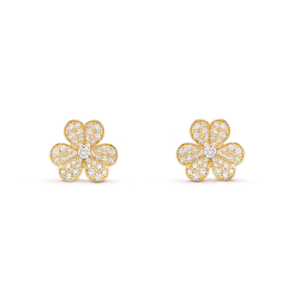 [Liorra]FRIVOLE GOLD FLOWER DIAMOND EARRINGS