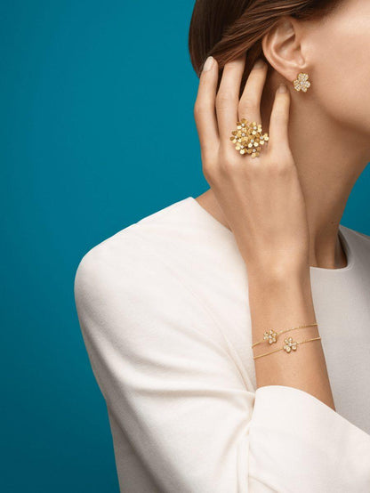[Liorra]FRIVOLE GOLD FLOWER DIAMOND EARRINGS