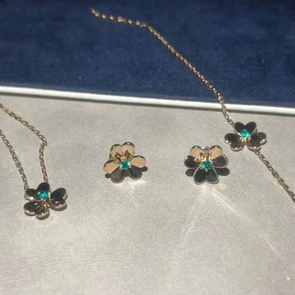[Liorra]FRIVOLE  FLOWER MALACHITE EARRINGS