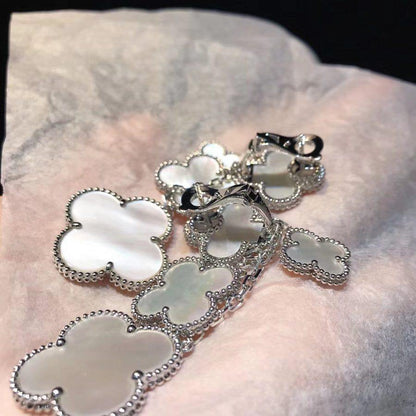 [Liorra]CLOVER EARRINGS WHITE MOP 4 MOTIFS SILVER