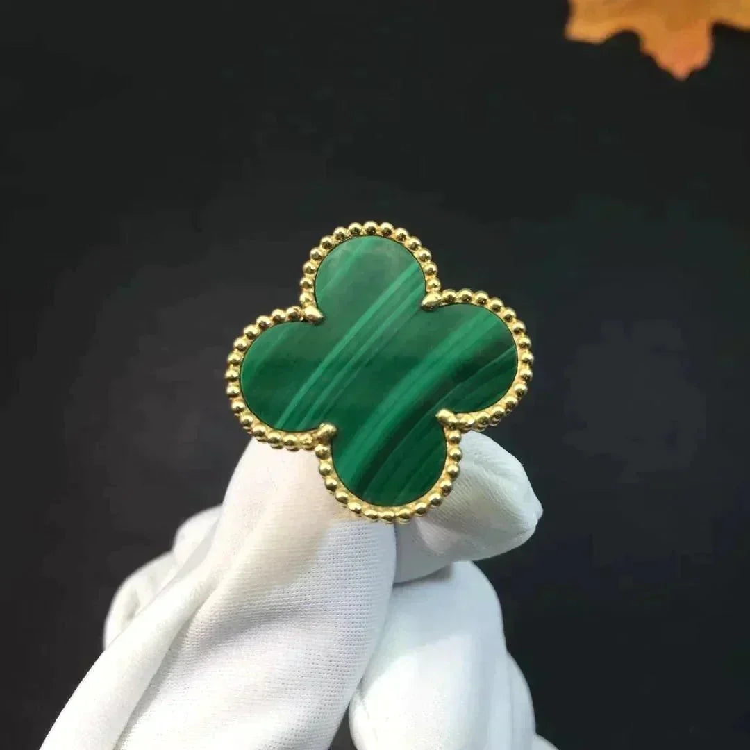 [Liorra]CLOVER MALACHITE RING