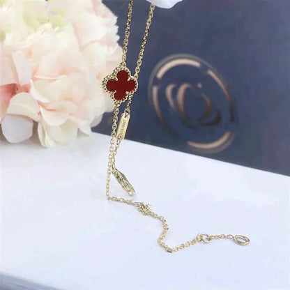 [Liorra]CLOVER  CARNELIAN SINGLE FLOWER BRACELET