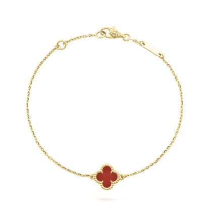[Liorra]CLOVER  CARNELIAN SINGLE FLOWER BRACELET