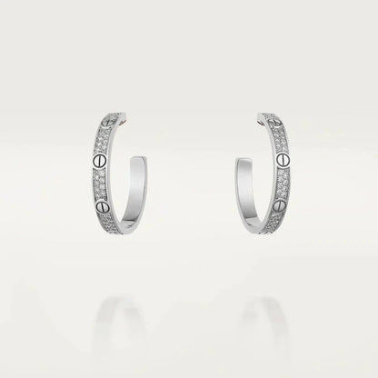 [Liorra]LOVE DIAMOND SILVER HOOP EARRINGS