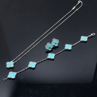 [Liorra]CLOVER 1 DIAMOND BLUE SKY SILVER EARRINGS