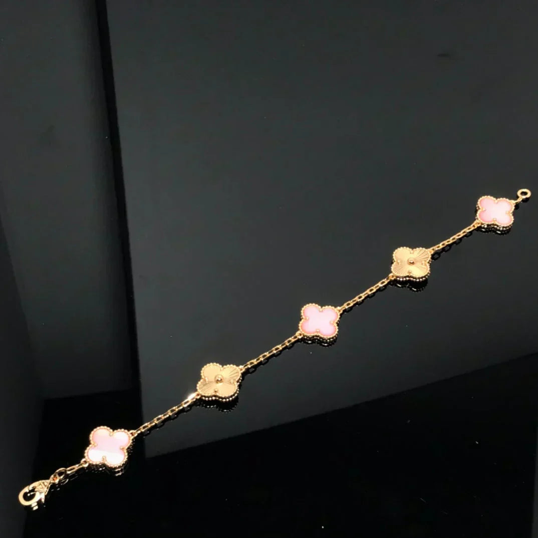 [Liorra] CLOVER 5 MOTIFS  PINK MOP BRACELET COLLECTION