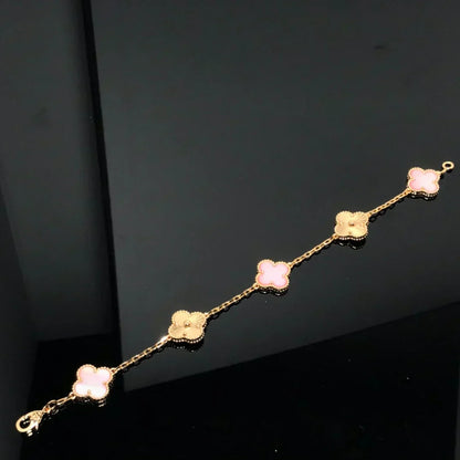[Liorra] CLOVER 5 MOTIFS  PINK MOP BRACELET COLLECTION