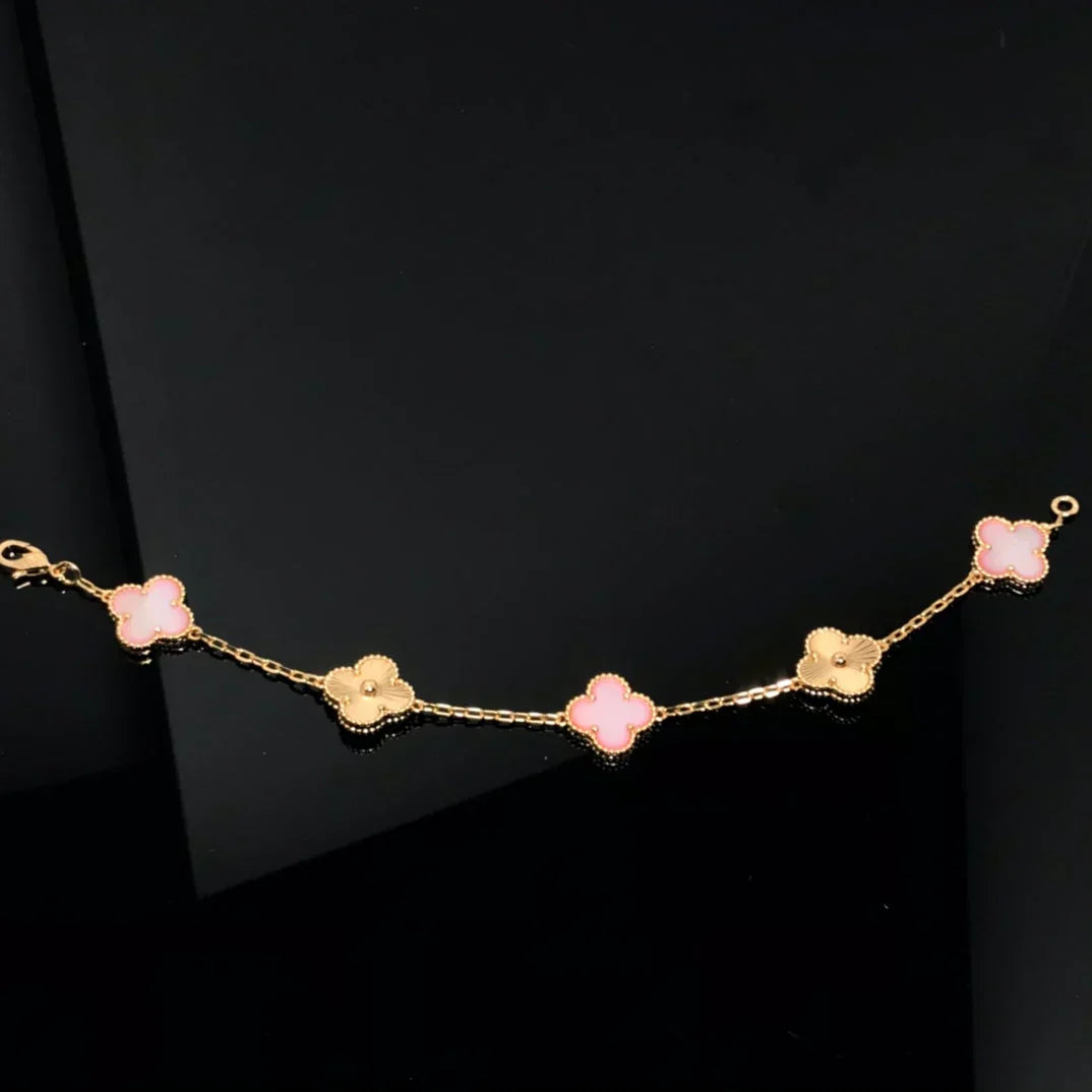 [Liorra] CLOVER 5 MOTIFS  PINK MOP BRACELET COLLECTION