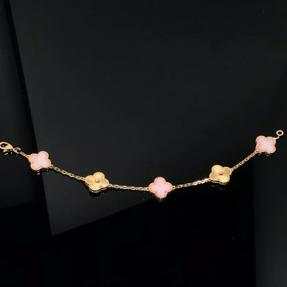 [Liorra] CLOVER 5 MOTIFS  PINK MOP BRACELET COLLECTION