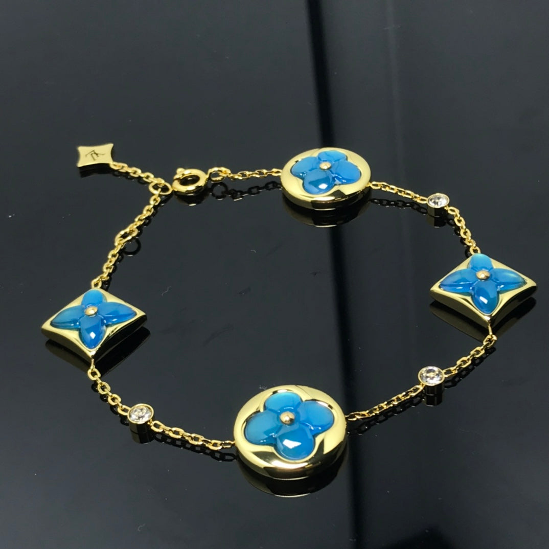 [Liorra]STAR AND SUN 4 MOTIF BLUE BRACELET