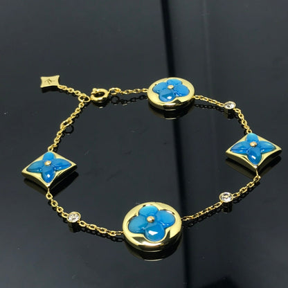 [Liorra]STAR AND SUN 4 MOTIF BLUE BRACELET