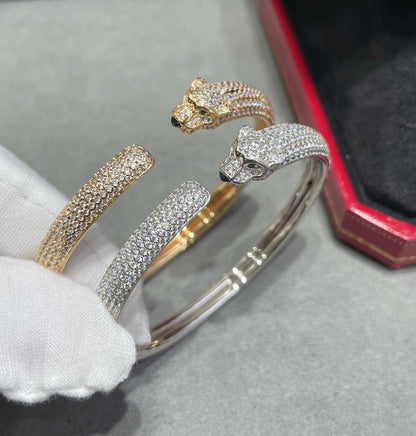 [Liorra]PANTHERE FULL DIAMOND OPEN BRACELET