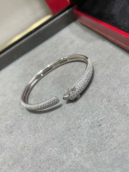 [Liorra]PANTHERE FULL DIAMOND OPEN BRACELET