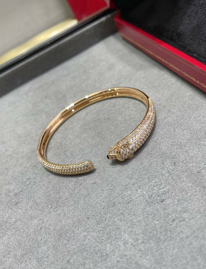[Liorra]PANTHERE FULL DIAMOND OPEN BRACELET
