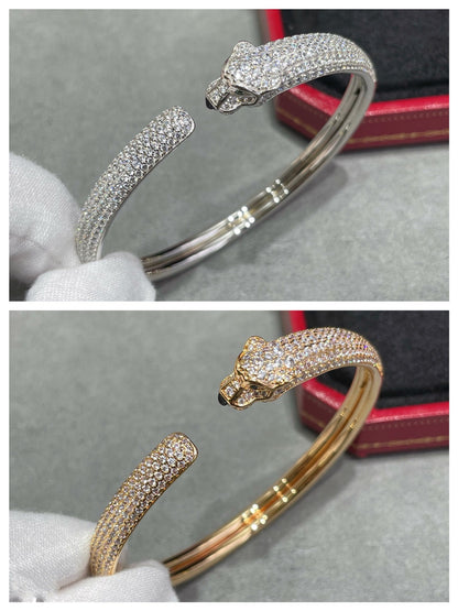 [Liorra]PANTHERE FULL DIAMOND OPEN BRACELET