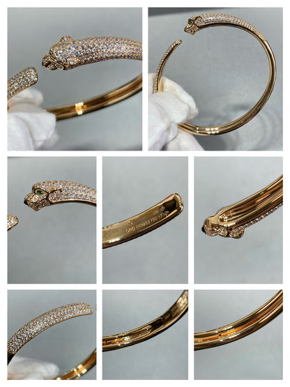 [Liorra]PANTHERE FULL DIAMOND OPEN BRACELET