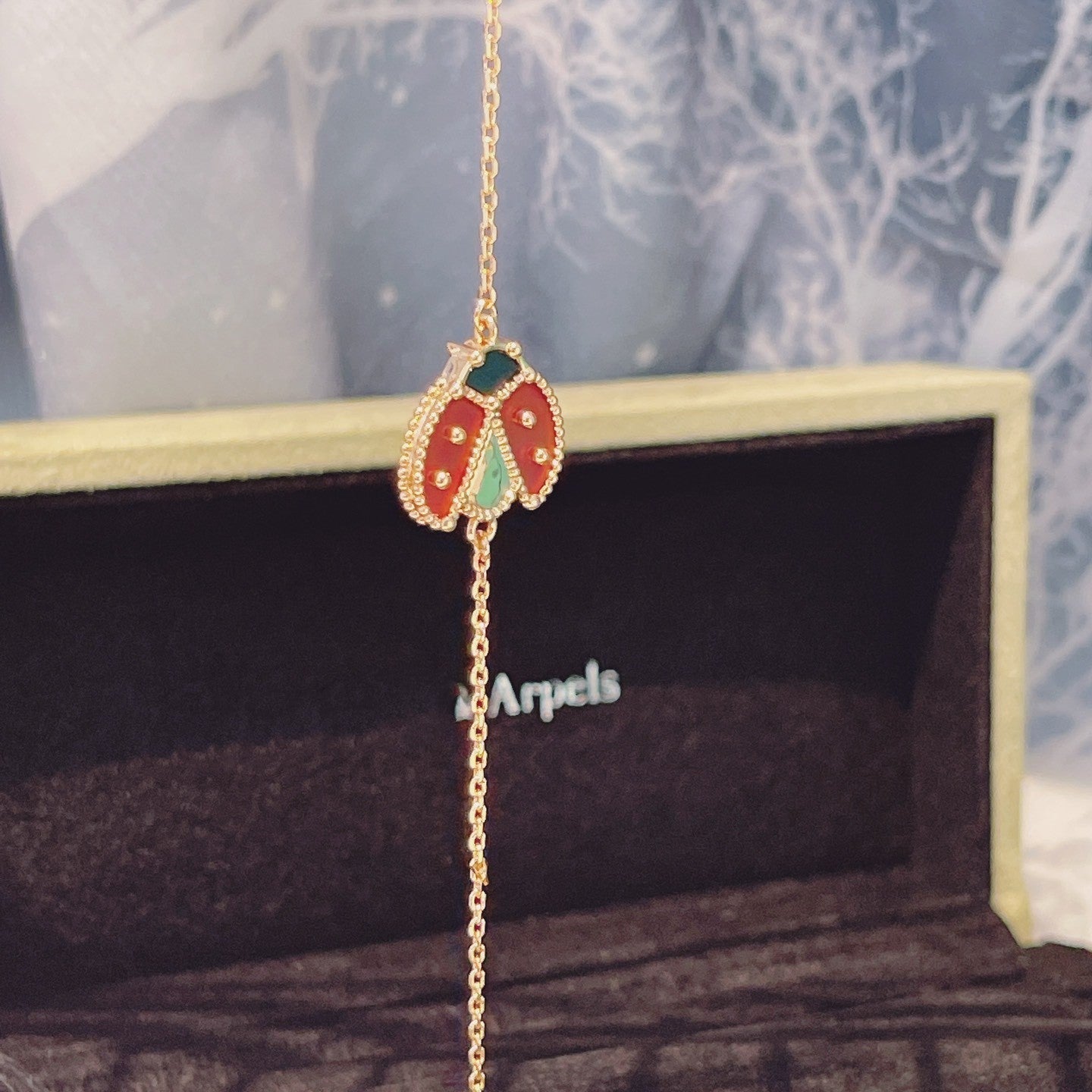 [Liorra]LUCKY SPRING 1 MOTIF PINK GOLD BRACELET