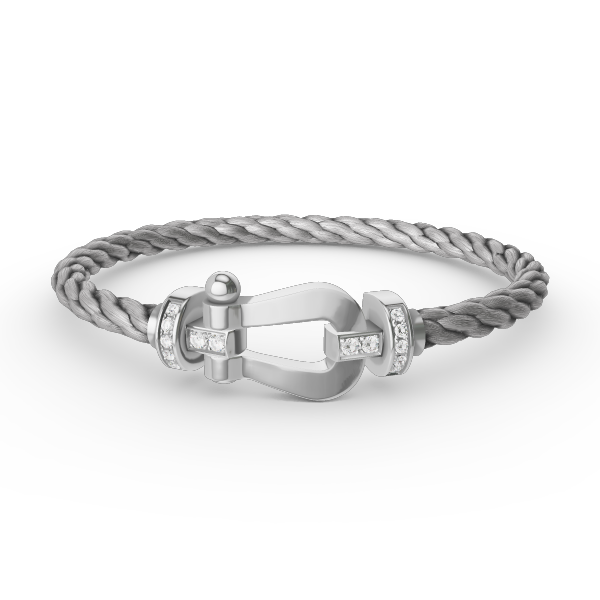 [Liorra]FORCE LARGE HORSESHOE HALF DIAMOND BRACELET SILVER