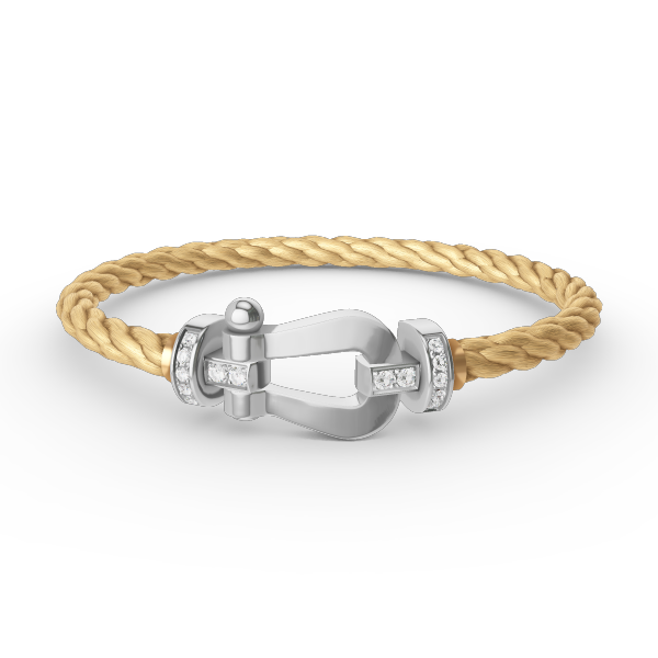 [Liorra]FORCE LARGE HORSESHOE HALF DIAMOND BRACELET SILVER