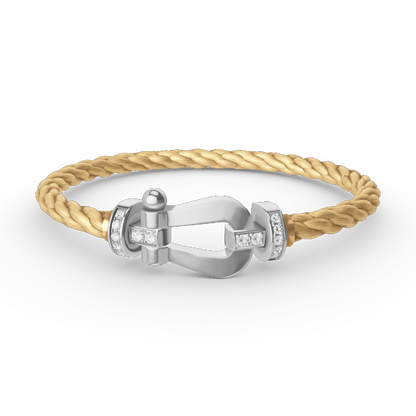 [Liorra]FORCE LARGE HORSESHOE HALF DIAMOND BRACELET SILVER
