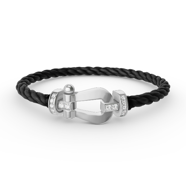 [Liorra]FORCE LARGE HORSESHOE HALF DIAMOND BRACELET SILVER
