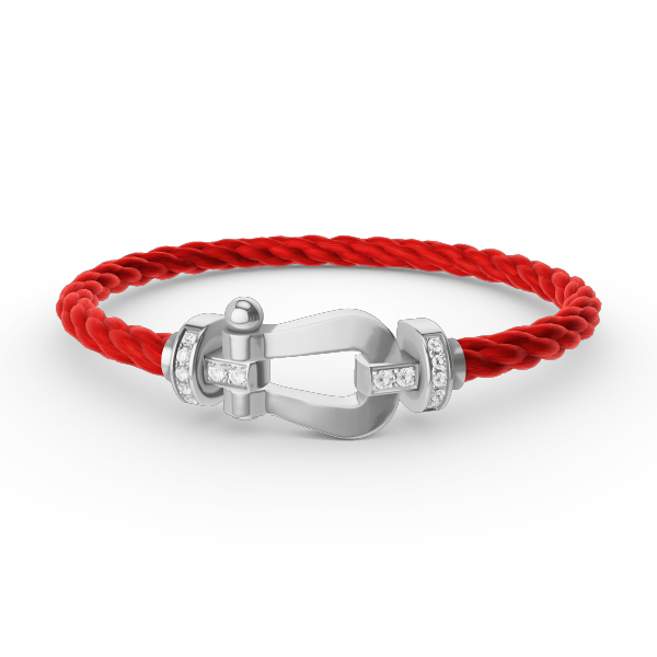 [Liorra]FORCE LARGE HORSESHOE HALF DIAMOND BRACELET SILVER