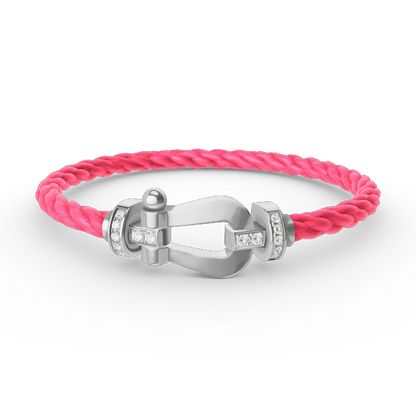 [Liorra]FORCE LARGE HORSESHOE HALF DIAMOND BRACELET SILVER