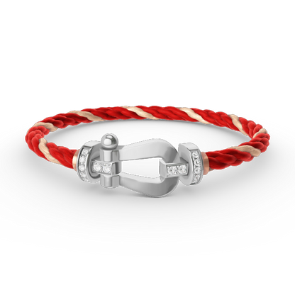 [Liorra]FORCE LARGE HORSESHOE HALF DIAMOND BRACELET SILVER