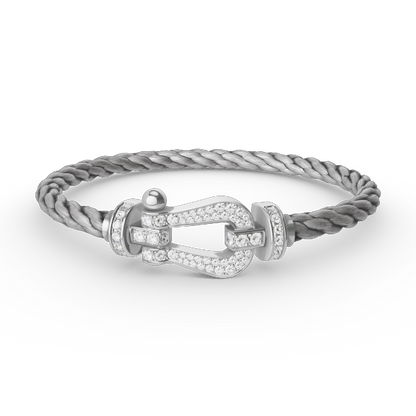 [Liorra]FORCE LARGE HORSESHOE FULL DIAMOND BRACELET SILVER