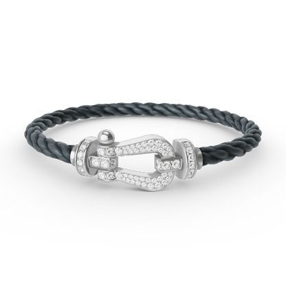 [Liorra]FORCE LARGE HORSESHOE FULL DIAMOND BRACELET SILVER
