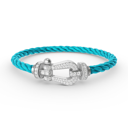 [Liorra]FORCE LARGE HORSESHOE FULL DIAMOND BRACELET SILVER