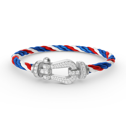 [Liorra]FORCE LARGE HORSESHOE FULL DIAMOND BRACELET SILVER