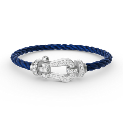 [Liorra]FORCE LARGE HORSESHOE FULL DIAMOND BRACELET SILVER