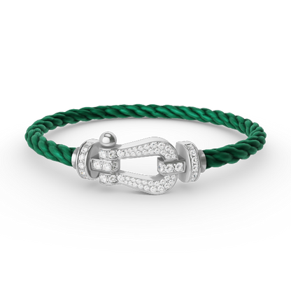 [Liorra]FORCE LARGE HORSESHOE FULL DIAMOND BRACELET SILVER
