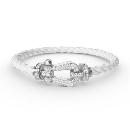 [Liorra]FORCE LARGE HORSESHOE FULL DIAMOND BRACELET SILVER