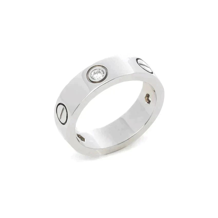 [Liorra]LOVE RING 5.5MM 3 DIAMONDS SILVER