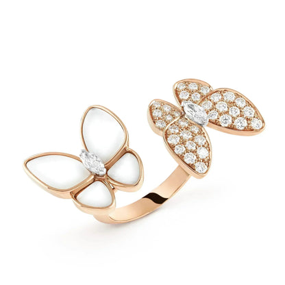 [Liorra]TWIN BUTTERFLY DIAMOND MOP RING